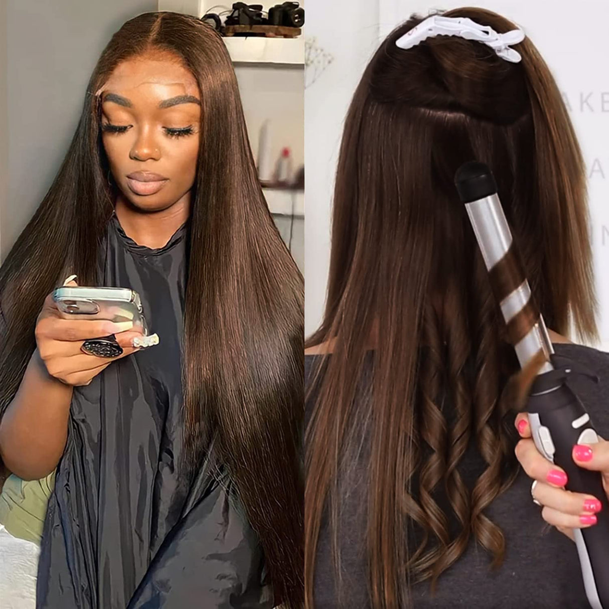 Dark Brown Lace Front Wigs Human Hair Straight Hair