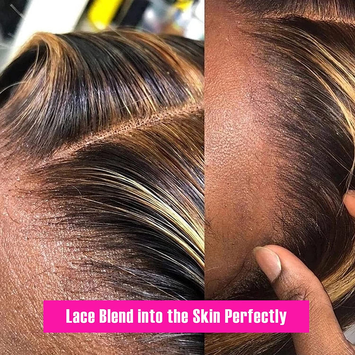 Short Bob Highlight Blonde #4/27 Straight 13x1 T Part HD Lace Front Human Hair Wigs