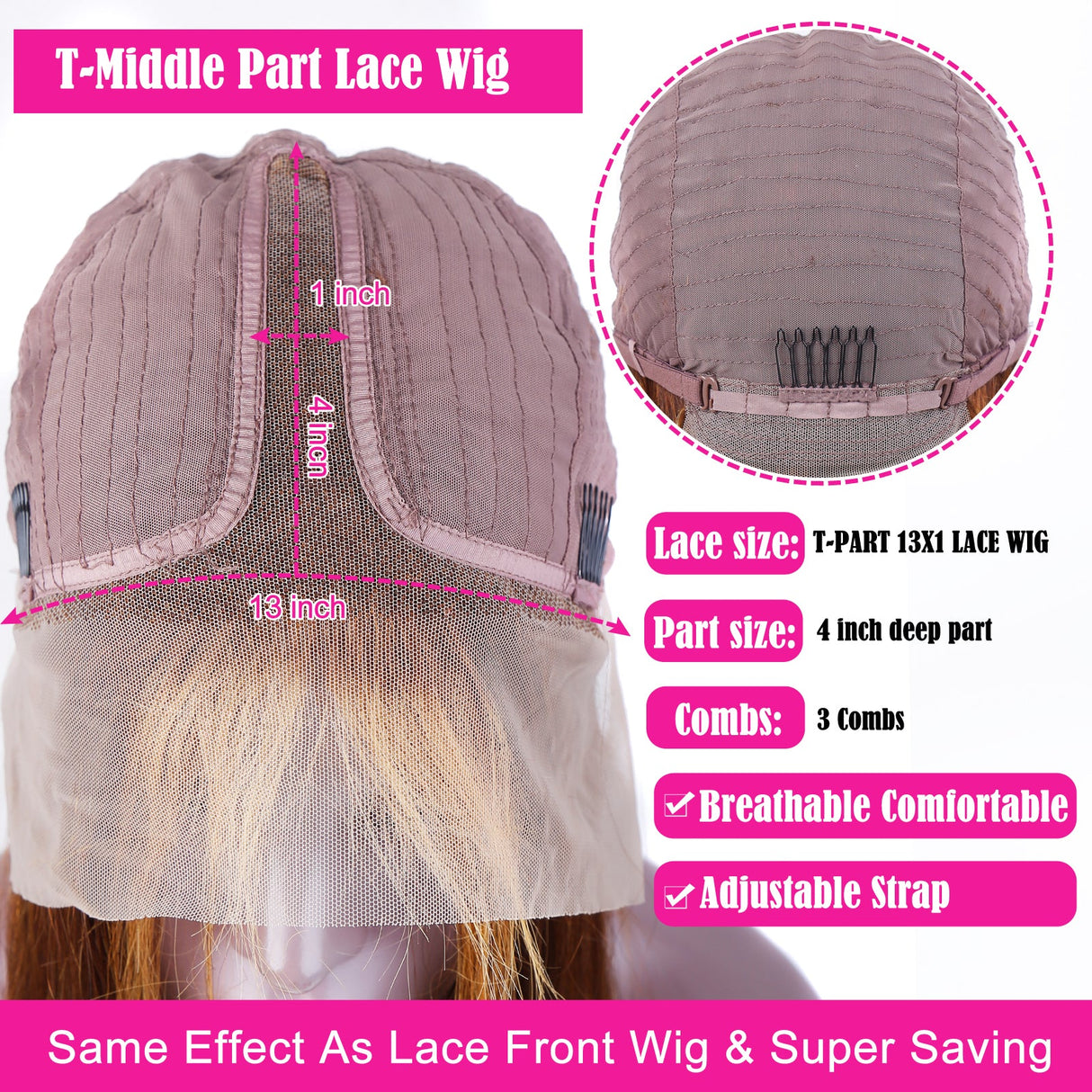 Straight 13x1 P4/27 Highlight Lace Front Wigs Human Hair Transparent HD Lace Wigs 150% -200%Density