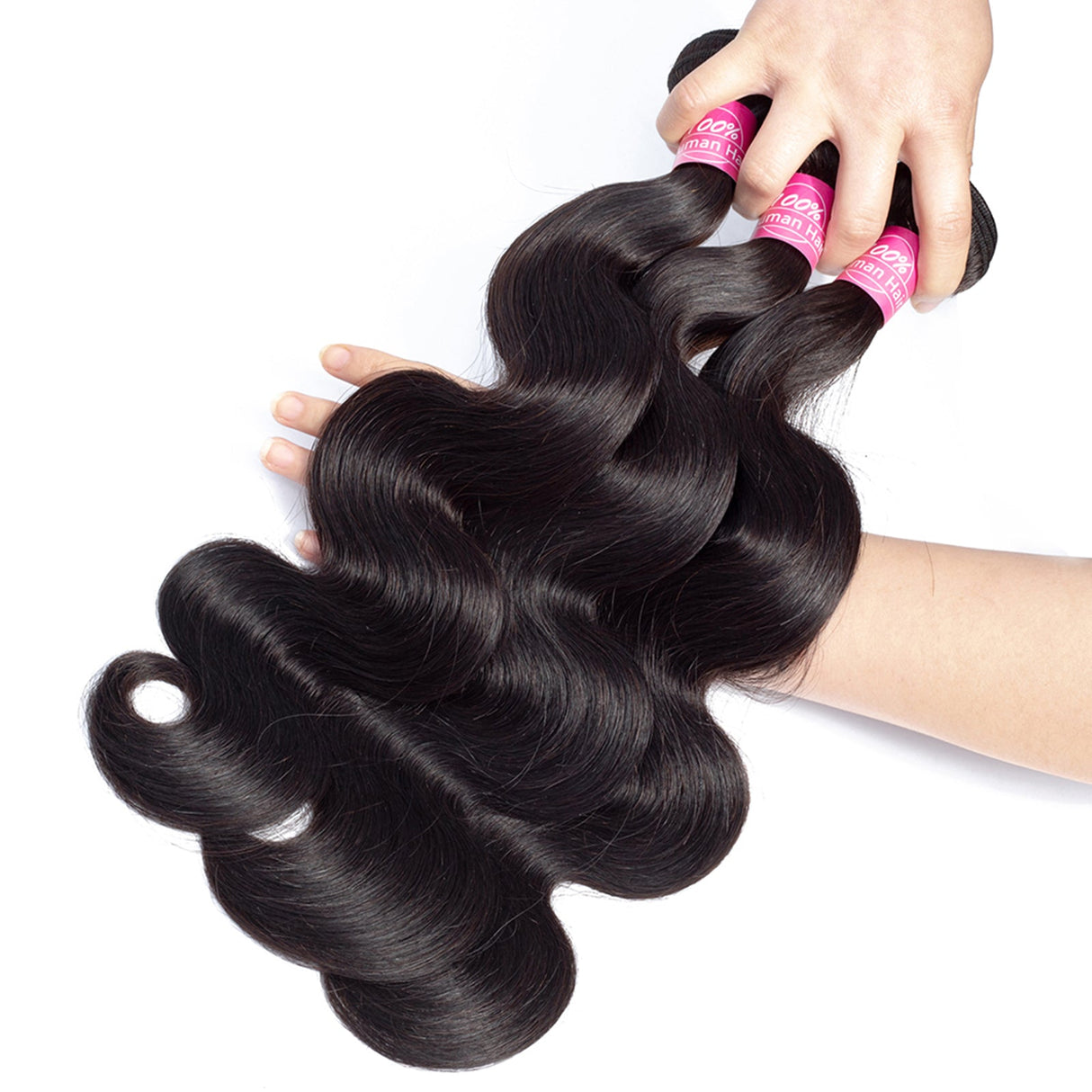 Body Wave 3 Bundles with 4x4 Closure Brazilian Virgin Human Hair Bundles Natural Color