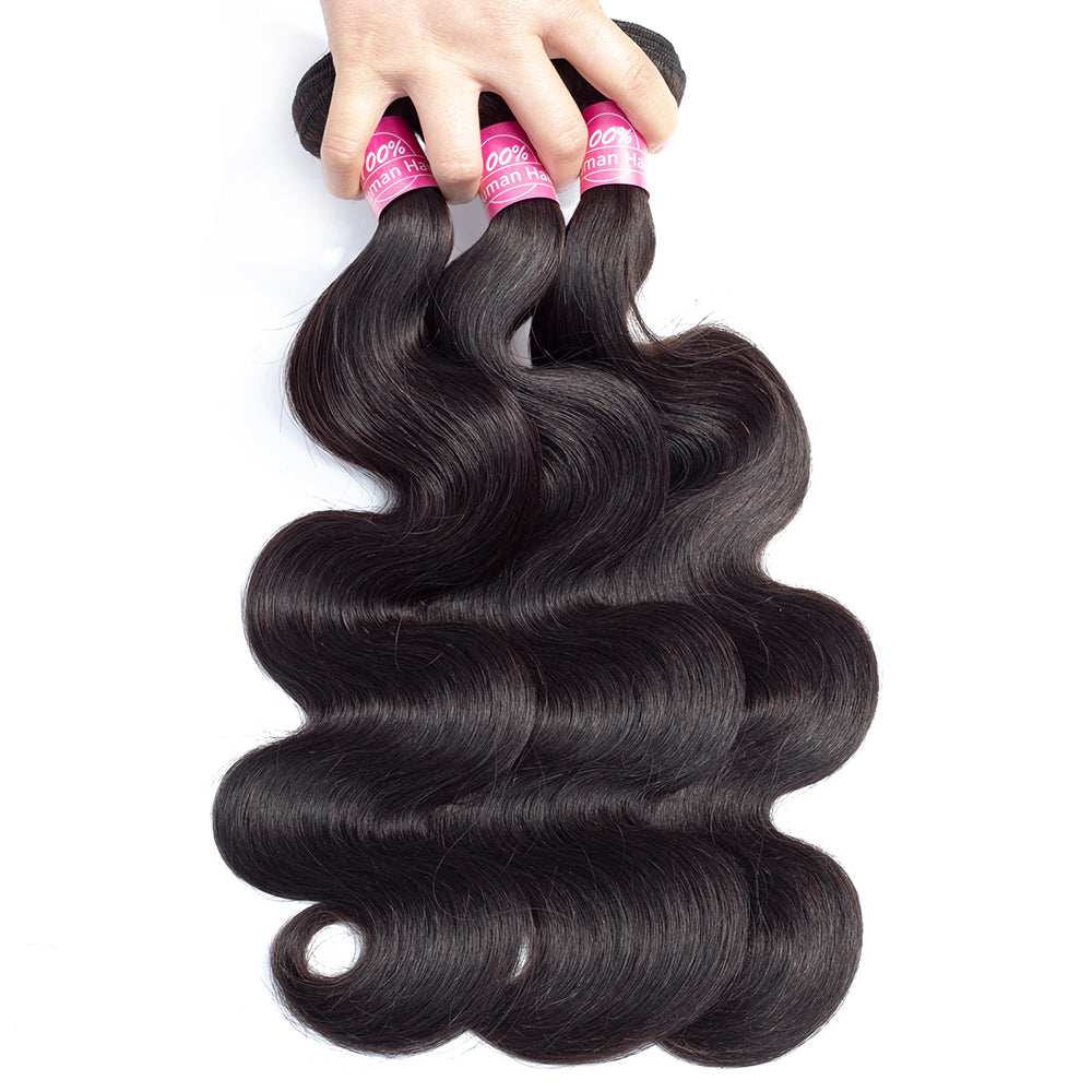 Body Wave 3 Bundles Brazilian Virgin Human Hair Bundles Natural Color