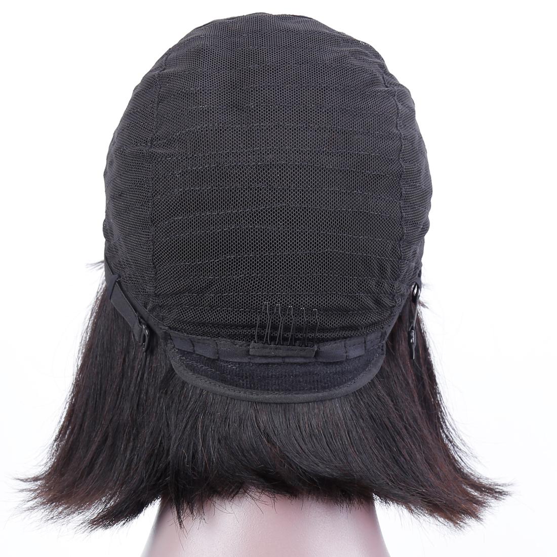 Short Bob Wigs Straight Human Hair With Bangs 100% Remy Hair Non Lace Wigs