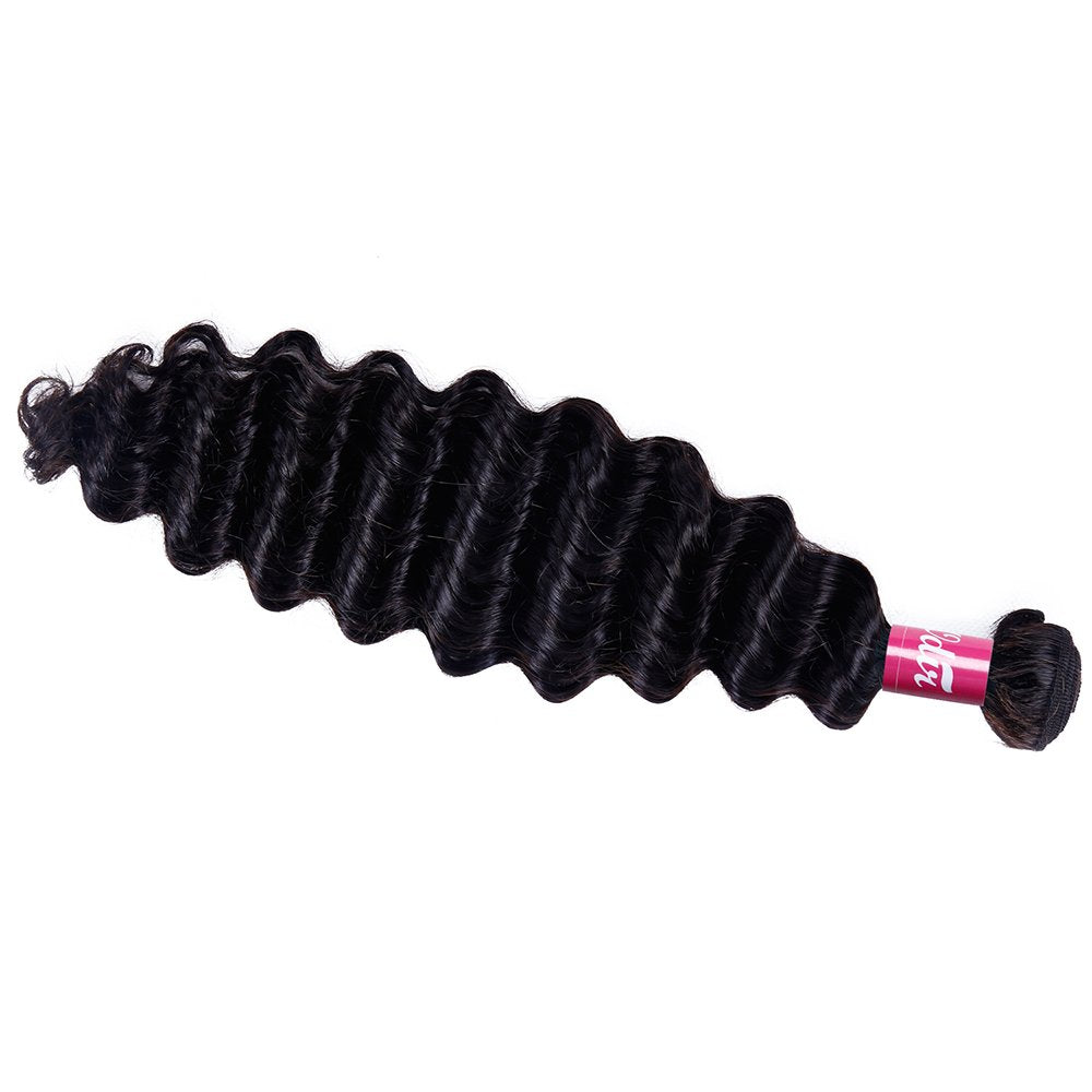 Brazilian Deep Wave Human Hair 1 Bundle Natural Black