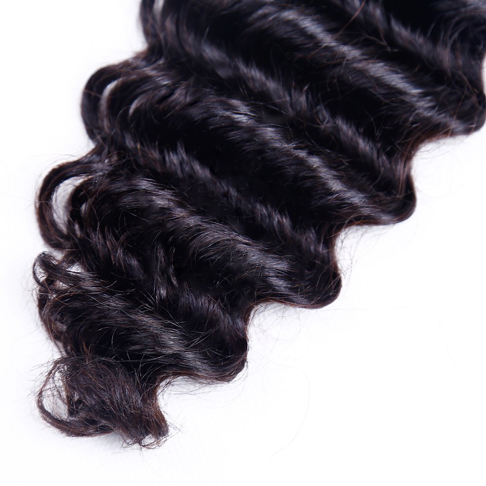 Brazilian Deep Wave Human Hair 1 Bundle Natural Black