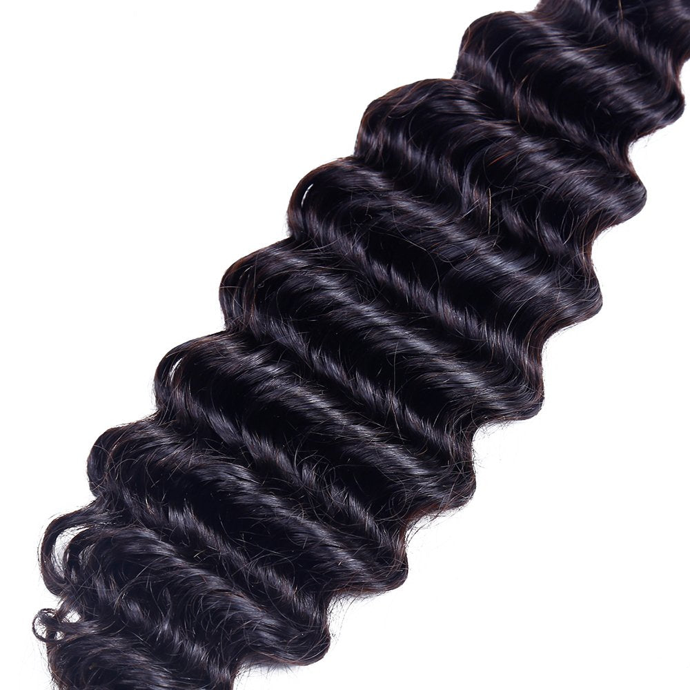 Brazilian Deep Wave Human Hair 1 Bundle Natural Black