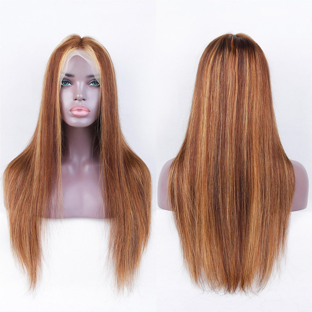 Highlight 4/27 Straight 13x1 T Part Lace Front Wigs Human hair 250 density