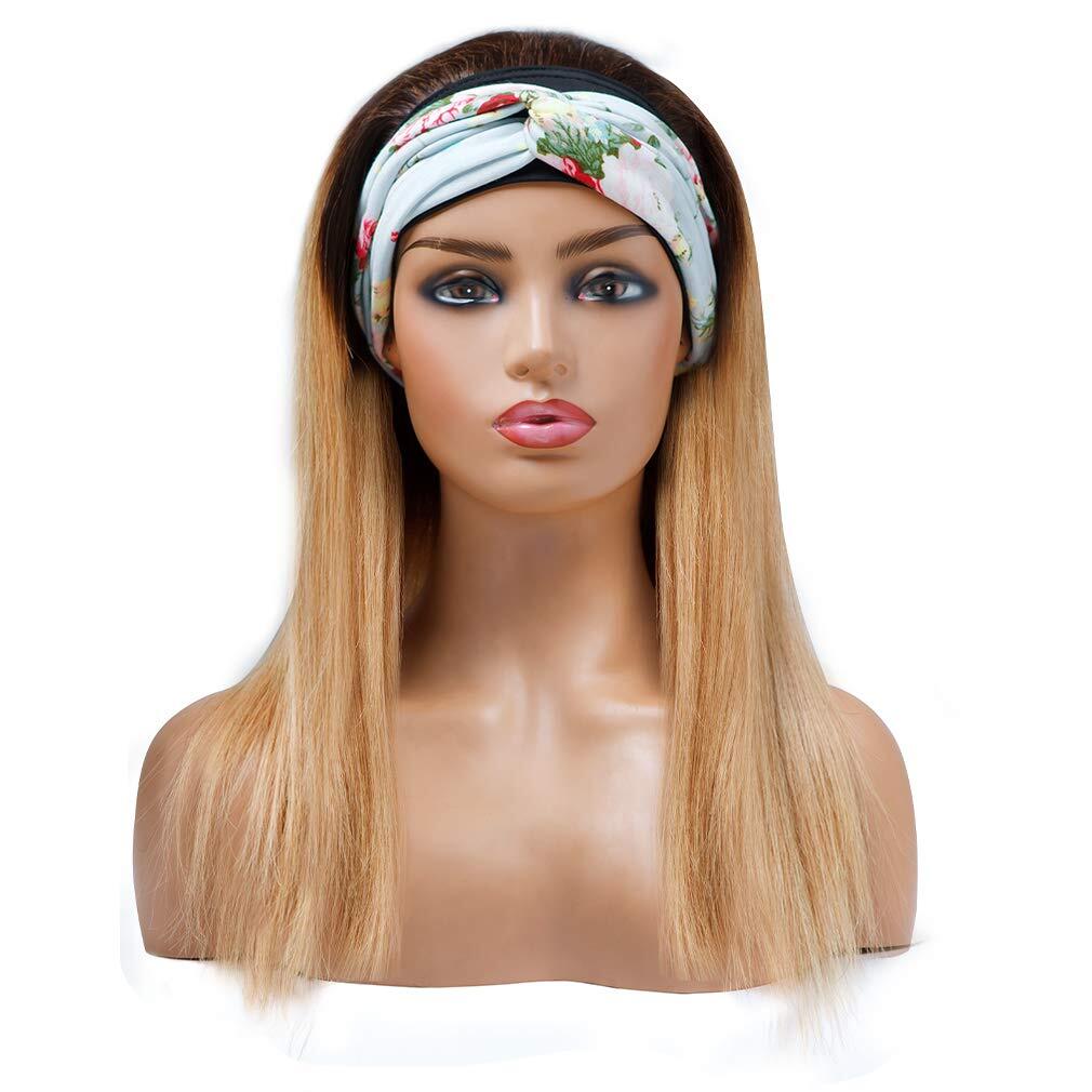 Ombre Straight 1B/27 Headband Wig Brazilian Human Hair Wigs for Black Women
