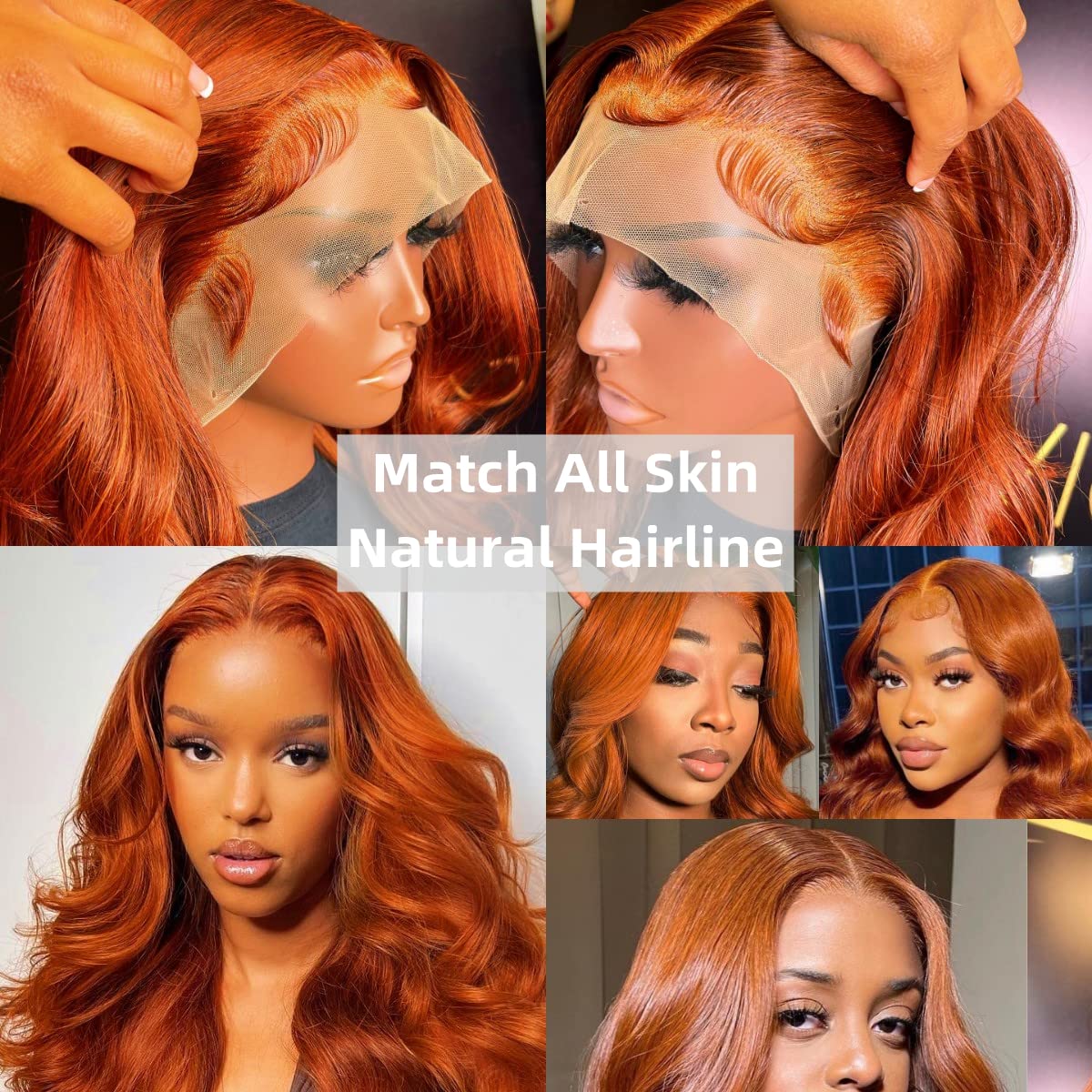 Hot Ginger Color 13X4 Body Wave Remy Human Hair Lace Front Wigs