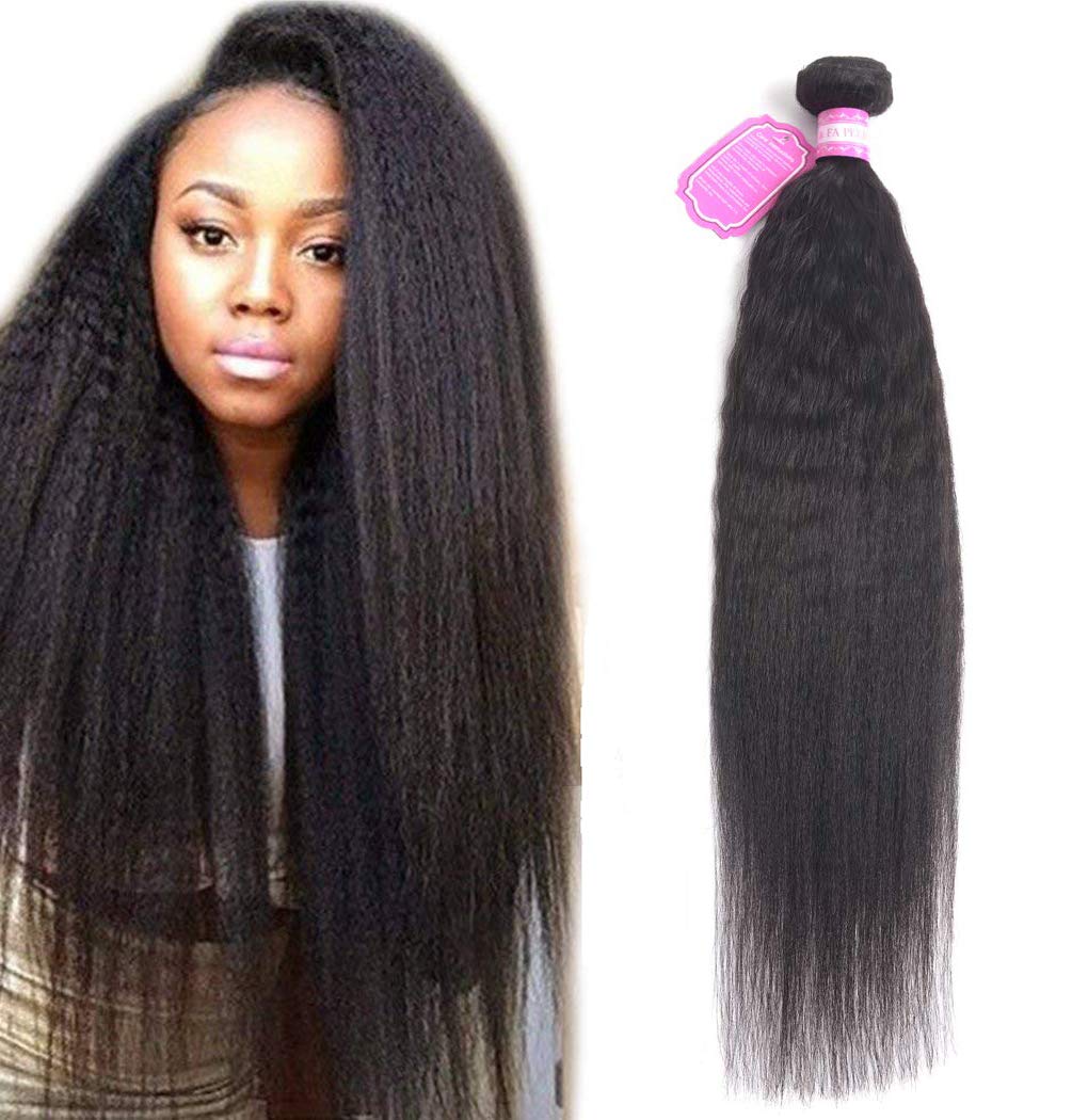 Brazilian Human Hair Kinky Straight 1 Bundles Natural Black