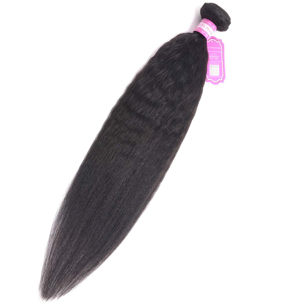 Brazilian Human Hair Kinky Straight 1 Bundles Natural Black