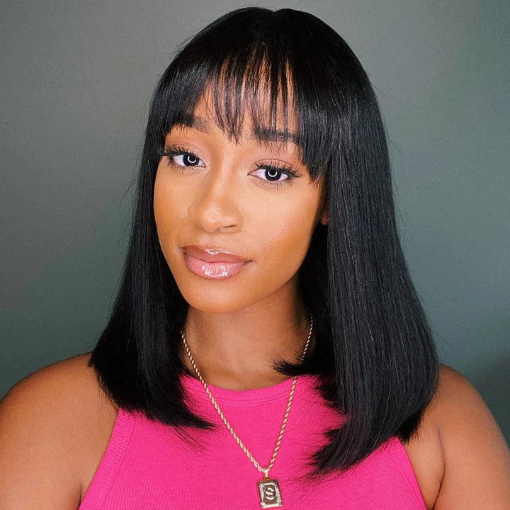 Short Straight Straight True Scalp Bang Wig
