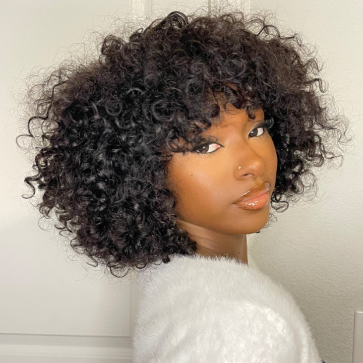 Charming Wispy | Tik Tok Viral Shaggy Style Curly Wig Machine Made Human Hair