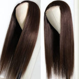 Dark Brown Lace Front Wigs Human Hair Straight Hair